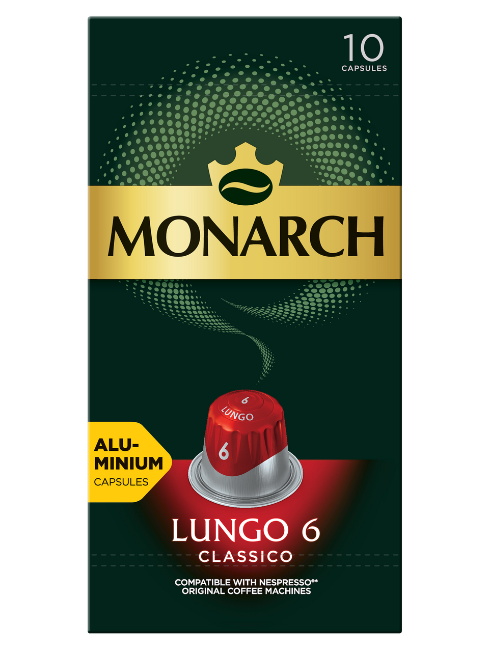 Кофе Monarch Lungo 6 Classico молотый в капсулах (5.2г x 10шт), 52г купить  с доставкой на дом, цены в интернет-магазине