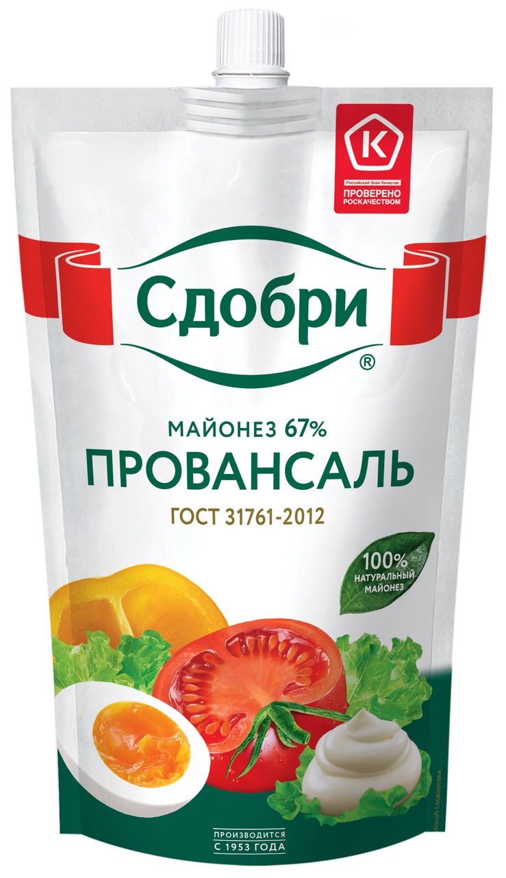 Майонез Сдобри Провансаль ГОСТ 67%, 350г купить с доставкой на дом, цены в  интернет-магазине