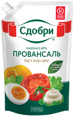Майонез Сдобри Провансаль ГОСТ 67%, 630г