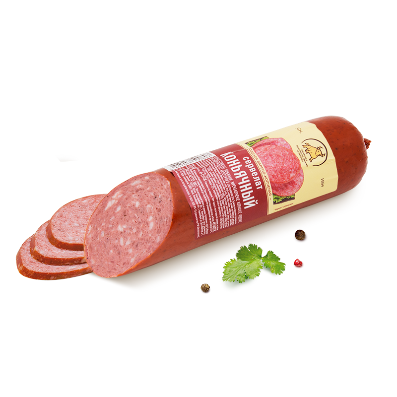 Колбаса СПК сервелат коньячный варено-копченый, 380г