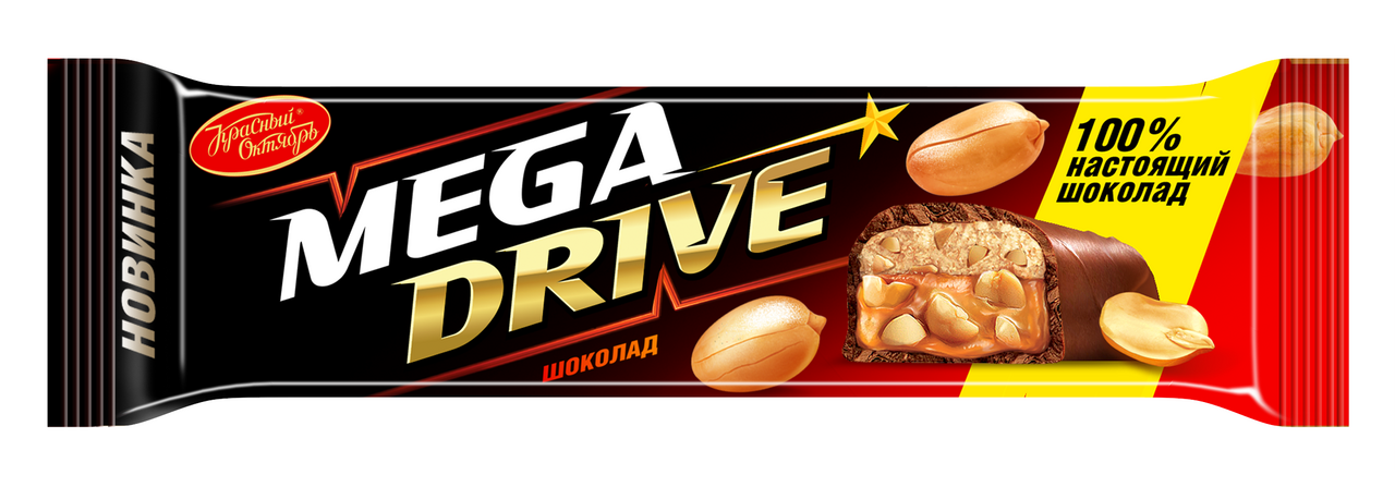 Шоколад молочный Mega Drive арахис-нуга-карамель, 47г