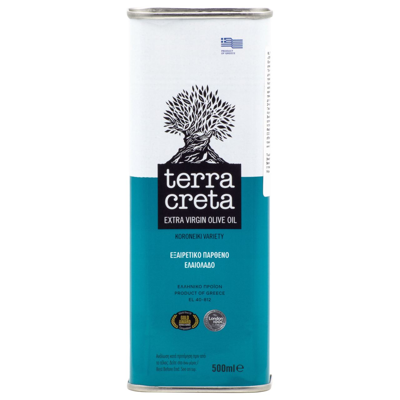 Изображение товара Масло оливковое Terra Creta Extra Virgin 500 мл — натуральное высококачественное оливковое масло Гр