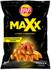 Чипсы Lay's Maxx рифленые со вкусом Куриные крылышки барбекю, 110г