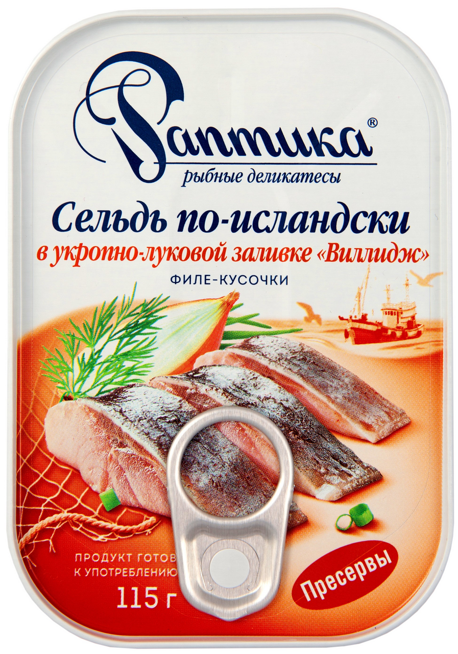 Сельдь Раптика по-исландски филе-кусочки в соусе Виллидж, 115г