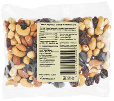 Смесь жареных орехов Семушка с изюмом, 300г
