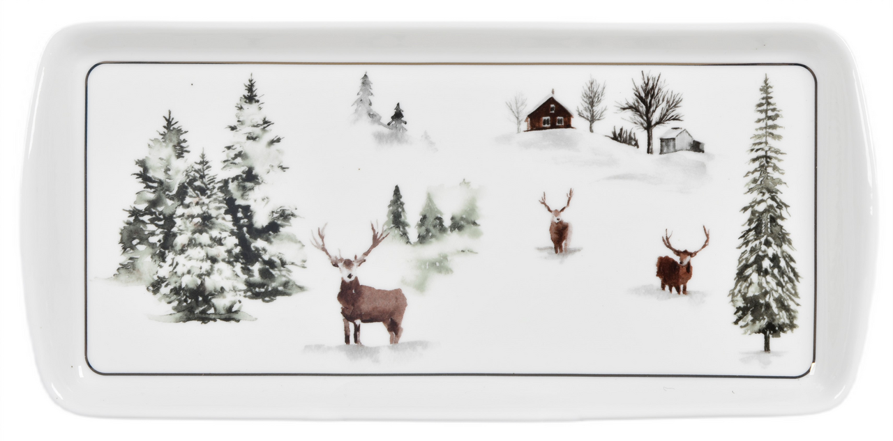 Изображение товара Блюдо Winter 27. 5 x 13 см - качественный костяной фарфор