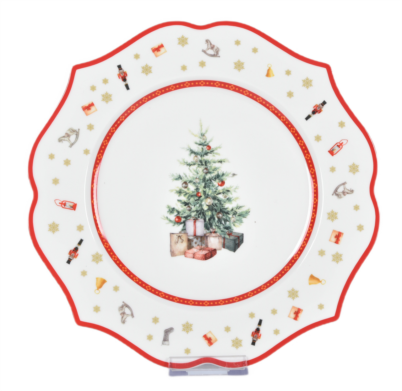 Изображение товара Тарелка обеденная Новогоднее чудо 28 см из костяного фарфора