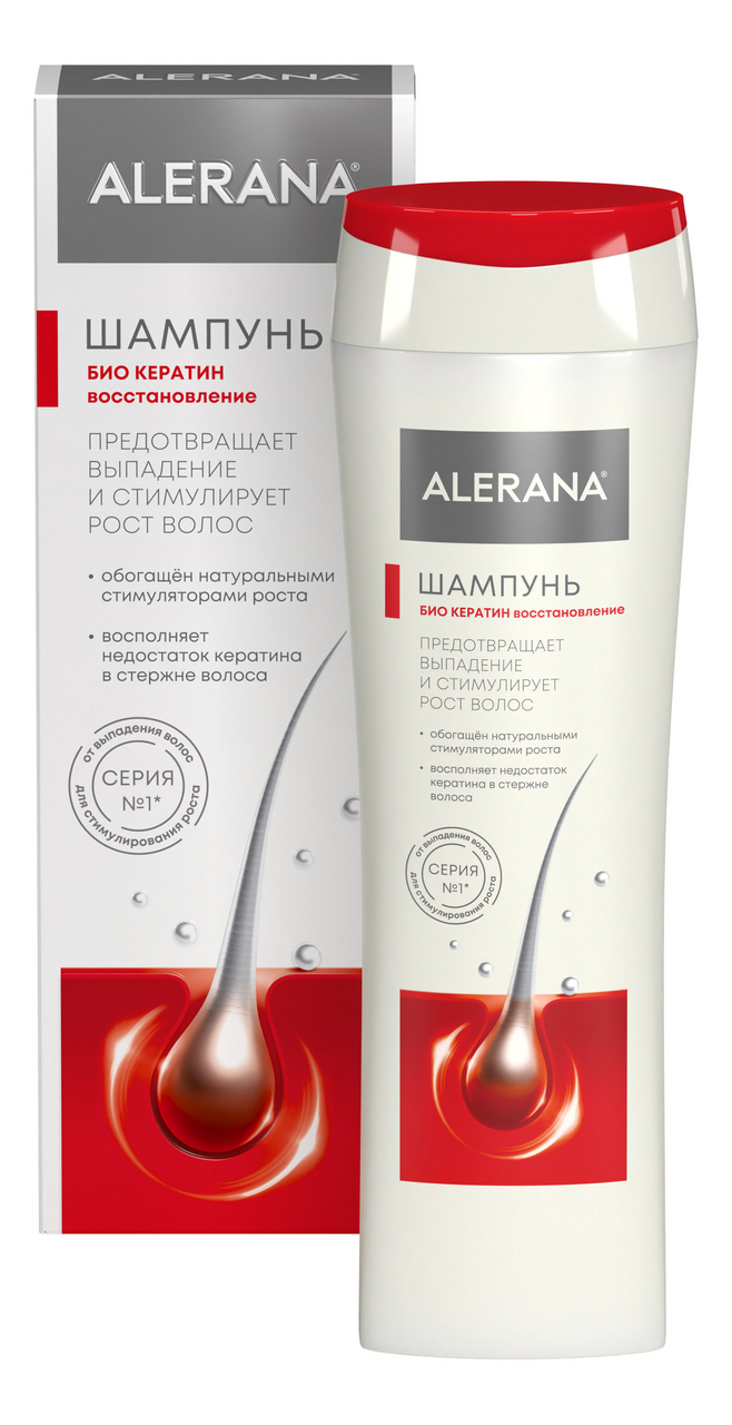 Изображение товара Восстанавливающий шампунь для поврежденных волос ALERANA Био Кератин 250мл
