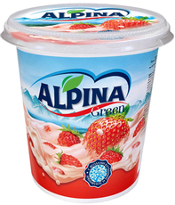 Десерт на йогуртовой закваске Alpinagreen клубника-земляника 15%, 320г