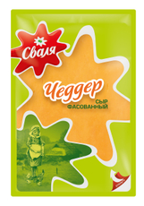 Сыр Сваля Чеддер красный нарезка 50%, 125г