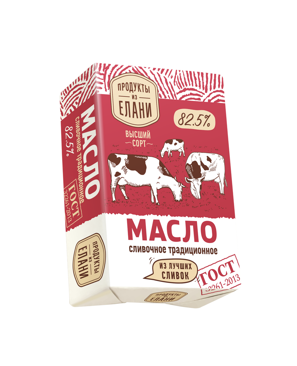 Масло сливочное Продукты из Елани Традиционное ГОСТ 82.5%, 180г