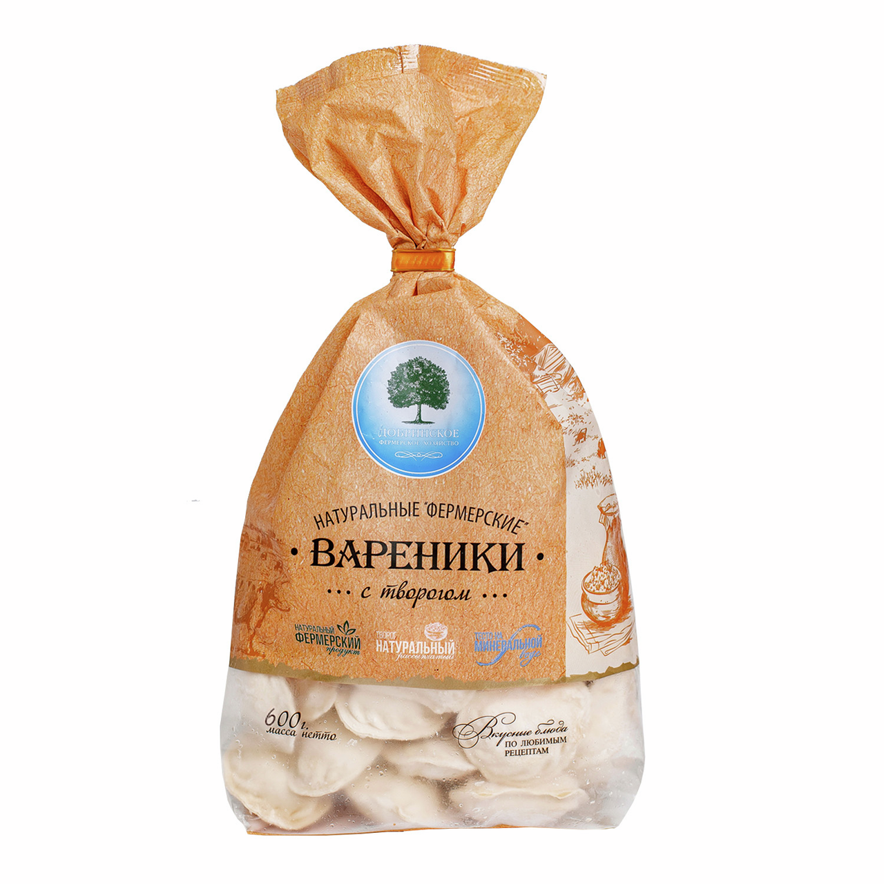 Вареники Добринское Фх фермерские с творогом замороженные, 600г