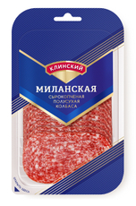Колбаса Клинский Миланская сырокопченая полусухая нарезка, 210г