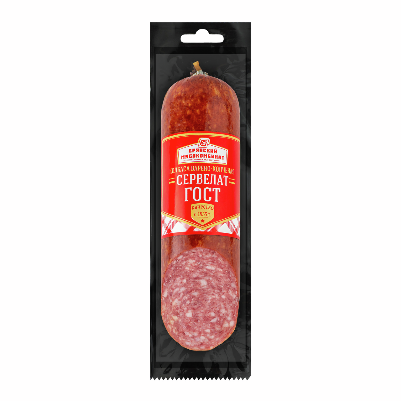 Колбаса Брянский мясокомбинат сервелат варено-копченый ГОСТ, 300г