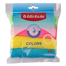 Салфетка Attribute Colors микрофибра 4шт, 30 x 30см