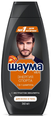 Шампунь Шаума Men Энергия Спорта 2в1 для волос и тела, 360мл
