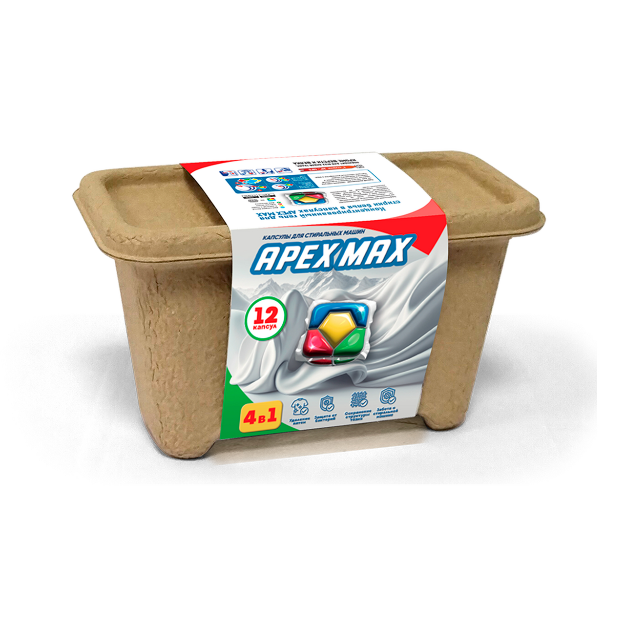 Капсулы для стирки Apex Max 4в1, 12шт