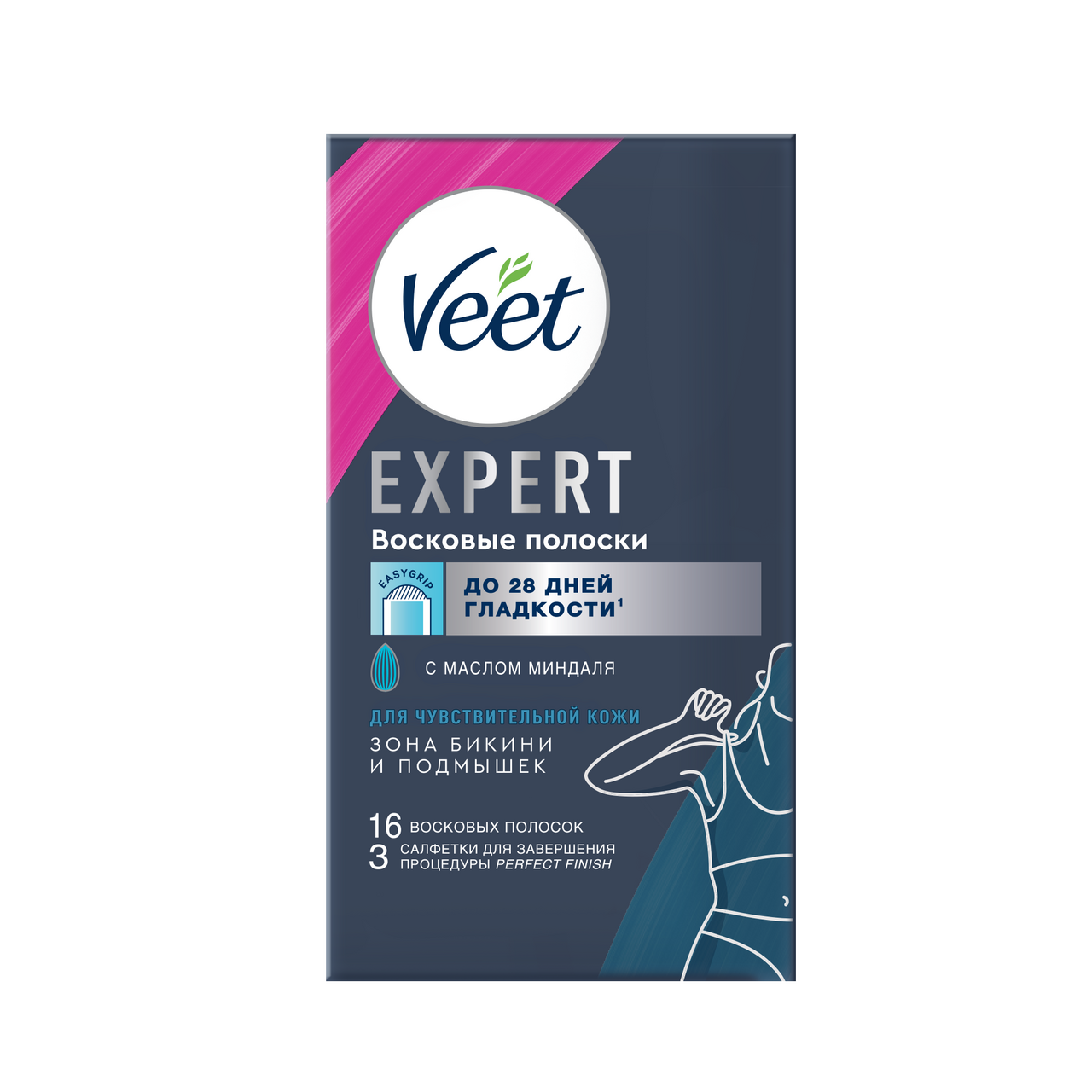 Изображение товара Полоски восковые Veet Expert для чувствительной кожи, 16шт