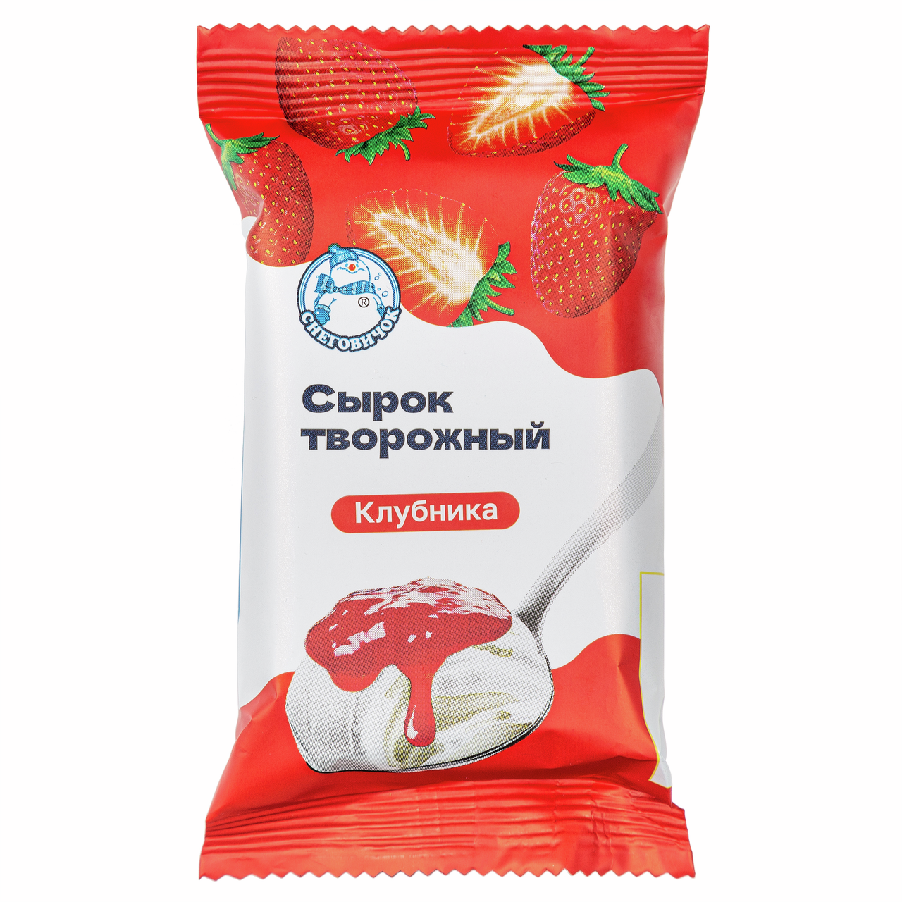 Сырок творожный Снеговичок с клубникой 9%, 90г