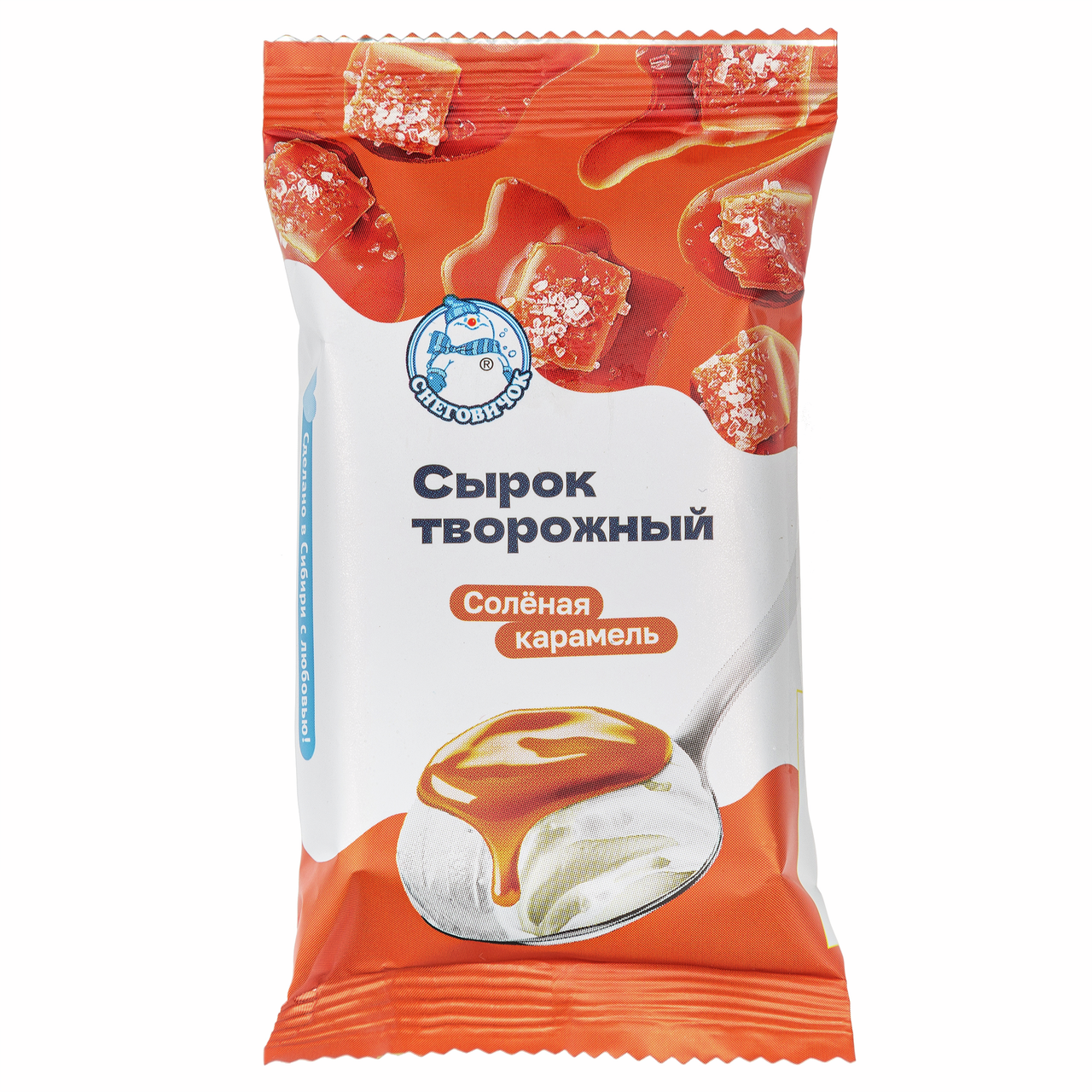 Сырок творожный Снеговичок с соленой карамелью 9%, 90г