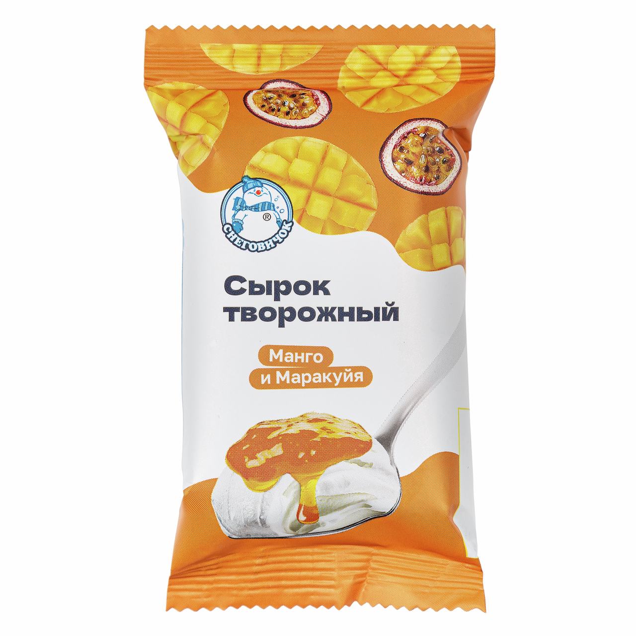 Сырок творожный Снеговичок с манго и маракуйей 9%, 90г