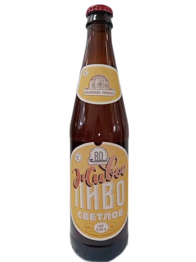 Пиво Пивкомбинат Балаковский Живое светлое фильтрованное, 0.45л