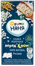 Каша молочная детская ФрутоНяня Перед сном Рисовая 2% с 6 месяцев, 200мл
