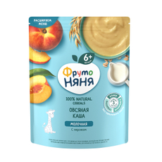 Каша молочная детская ФрутоНяня Овсяная Персик с 5 месяцев, 200г