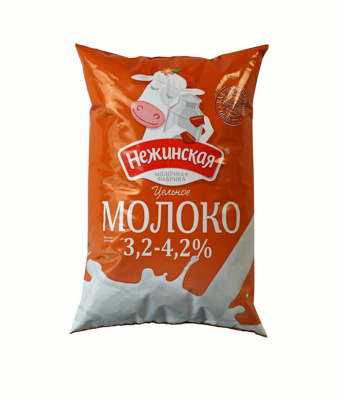 Молоко Нежинская пастеризованное ГОСТ 3.2%-4.2%, 800г