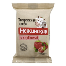 Масса творожная Нежинская с клубникой 13%, 160г