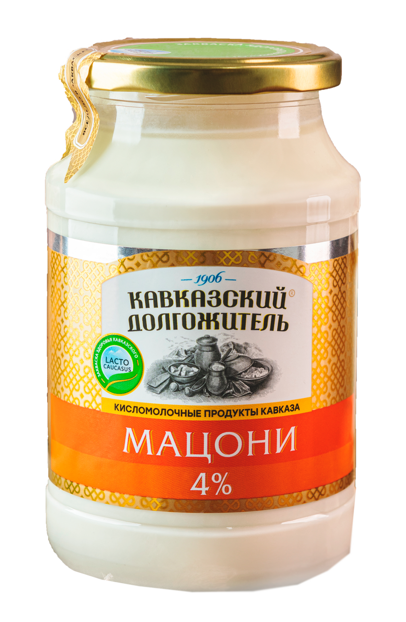 Мацони Кавказский долгожитель 4%, 900г