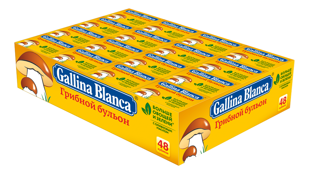 Кубики бульонные Gallina Blanca Грибной бульон, 10г x 48 шт
