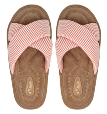 Тапочки женские Lucky Land открытые перекрестное плетение