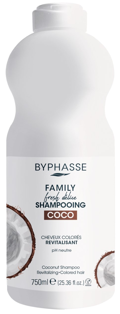 Изображение товара Шампунь BYPHASSE Family Fresh Delice Кокос для окрашенных волос 750мл