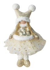 Фигура ангел бело-золотая, 38см