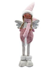 Фигура ангел бело-розовая, 56см