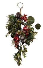 Веточка хвойная с шишками и ягодами, 41см