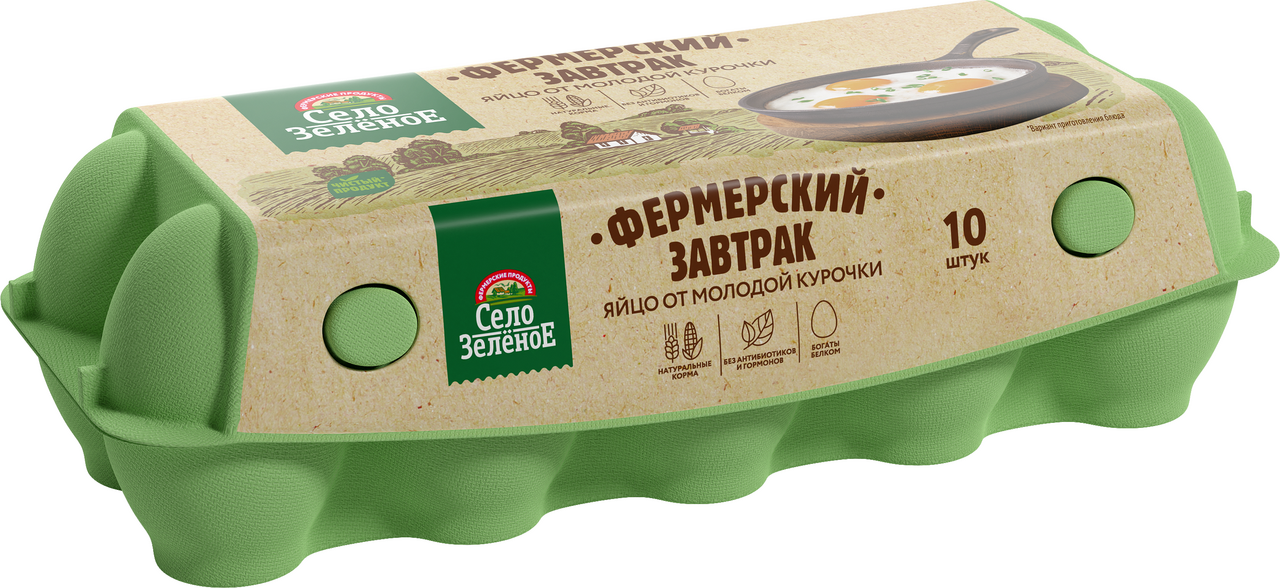 Изображение товара Яйцо куриное Село Зеленое С2, 10шт