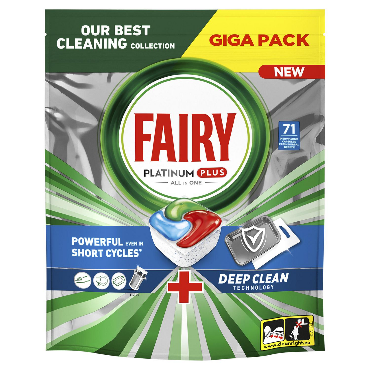 Изображение товара Капсулы Fairy Platinum Plus для посудомоечных машин 71шт
