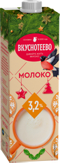 Молоко Вкуснотеево ультрапастеризованное ГОСТ 3.2%, 950г