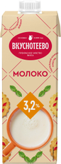 Молоко Вкуснотеево ультрапастеризованное ГОСТ 3.2%, 950г