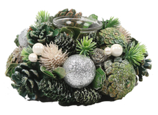 Венок-подсвечник зеленый, 19см