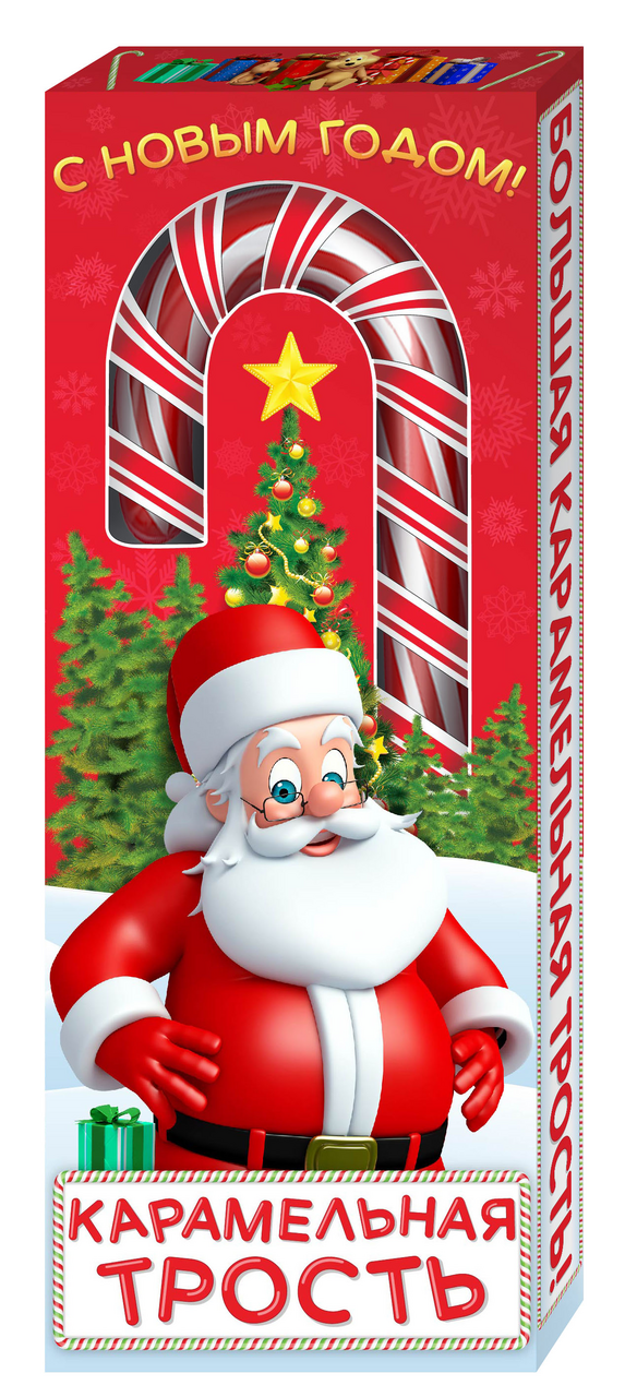 Карамель Сладкая Сказка трость новогодняя, 40г