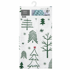 Tarrington House Полотенце кухонное вафельное белое с принтом Новый год 180г, 40 x 60см