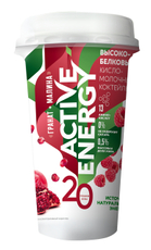 Коктейль кисломолочный Active Energy Гранат-малина 0.5%, 230мл