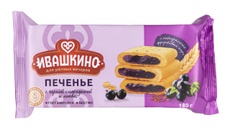 Печенье сдобное Ивашкино с черной смородиной и льном, 180г