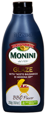Соус на основе бальзамического уксуса Monini Glaze из Модены со вкусом барбекю, 250мл