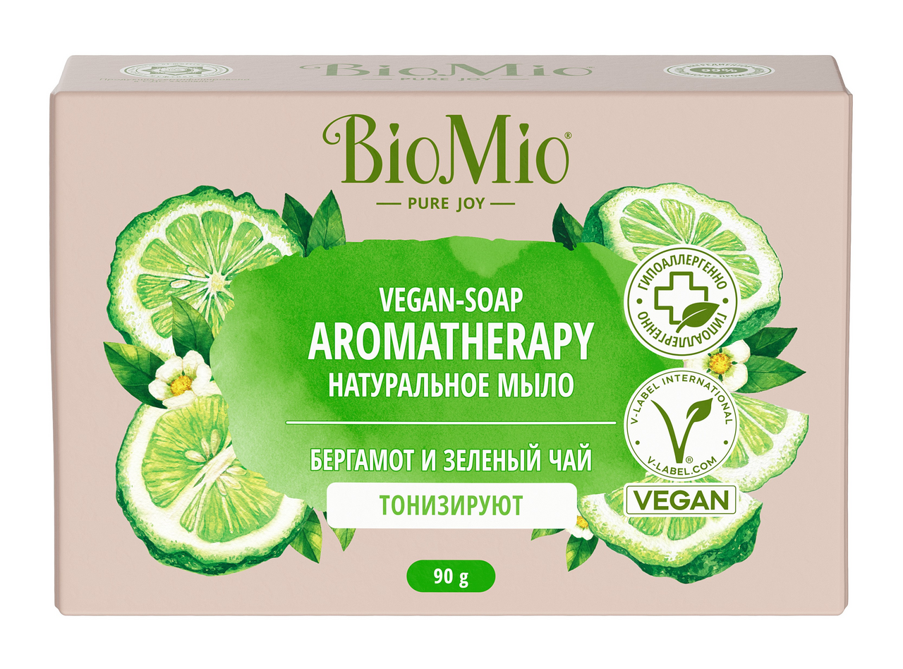 Изображение товара Мыло туалетное BioMio С зеленым чаем и эфирным маслом бергамота, 90г