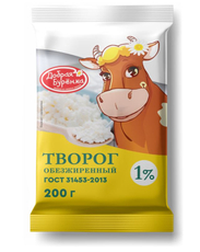 Творог Добрая буренка ГОСТ 1%, 200г