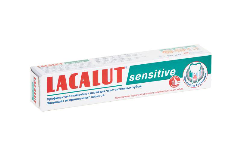 Изображение товара Зубная паста Lacalut Sensitive 75мл для чувствительных зубов с укреплением эмали